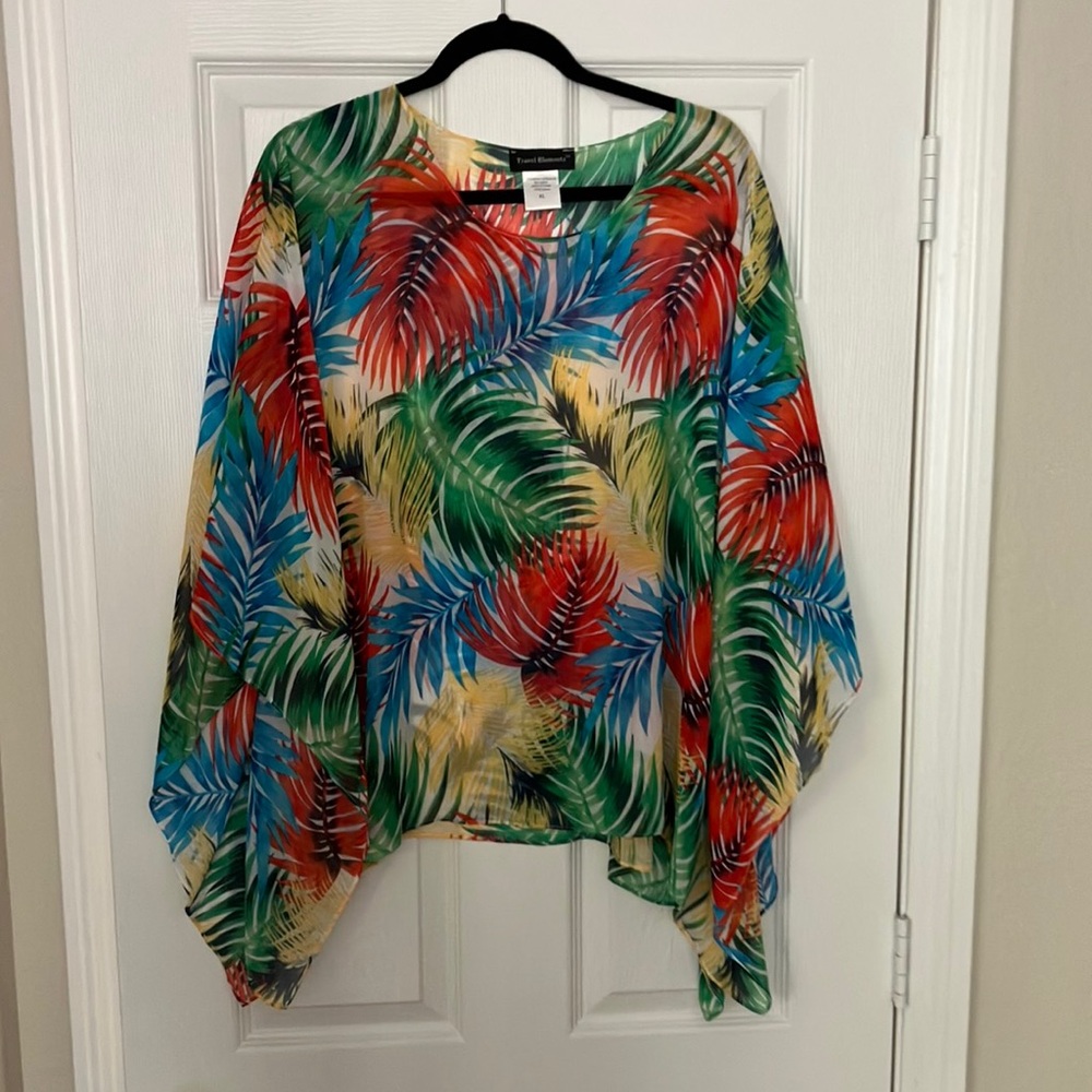XL Tropical Multicolor Women's Top